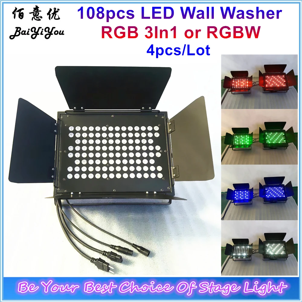4X Крытый Светодиодный прожектор проекта светильник 108 шт * 3 Вт RGB 3In1 светодиодный