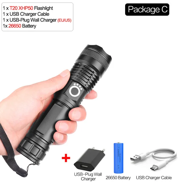 C Супер яркий светодиодный фонарик XLamp xhp70.2 usb фонарь xhp70 охотничий фонарик xhp50 18650 или 26650 перезаряжаемый аккумулятор - Испускаемый цвет: C