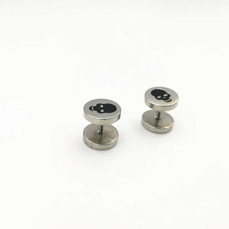 Stainless Steel Skeleton Ear Stud Piercing Earring For Men Leaf |