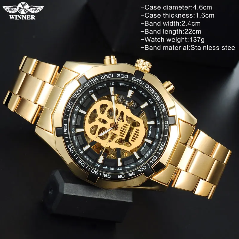 Мужские механические часы скелетоны из нержавеющей стали|Мужские часы| |