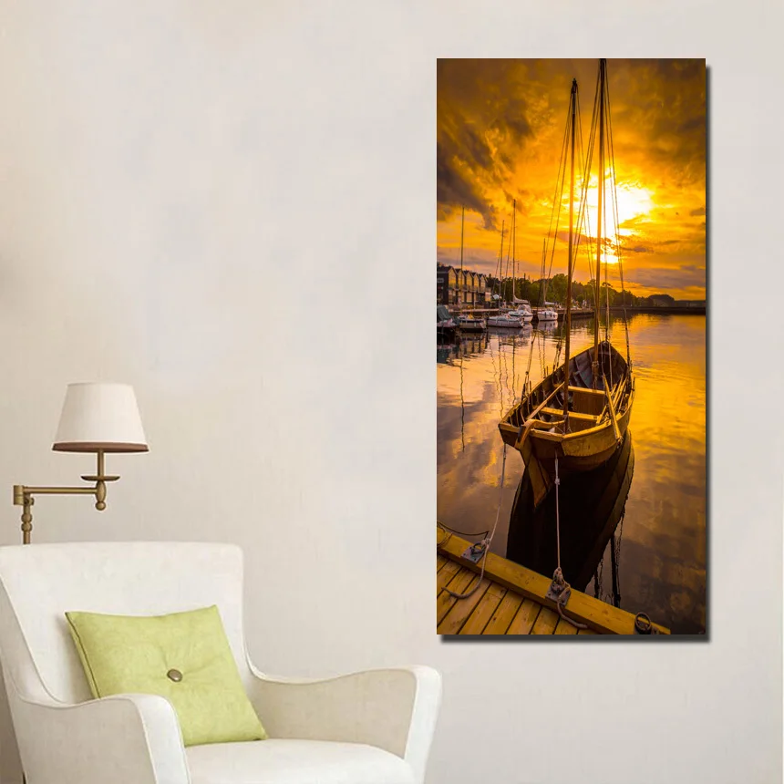 No Frame 1 Panel Seascape And Boat With HD Large Print Canvas Painting For Living Room Home Decoration Unique Gift Wall Picture | Дом и сад