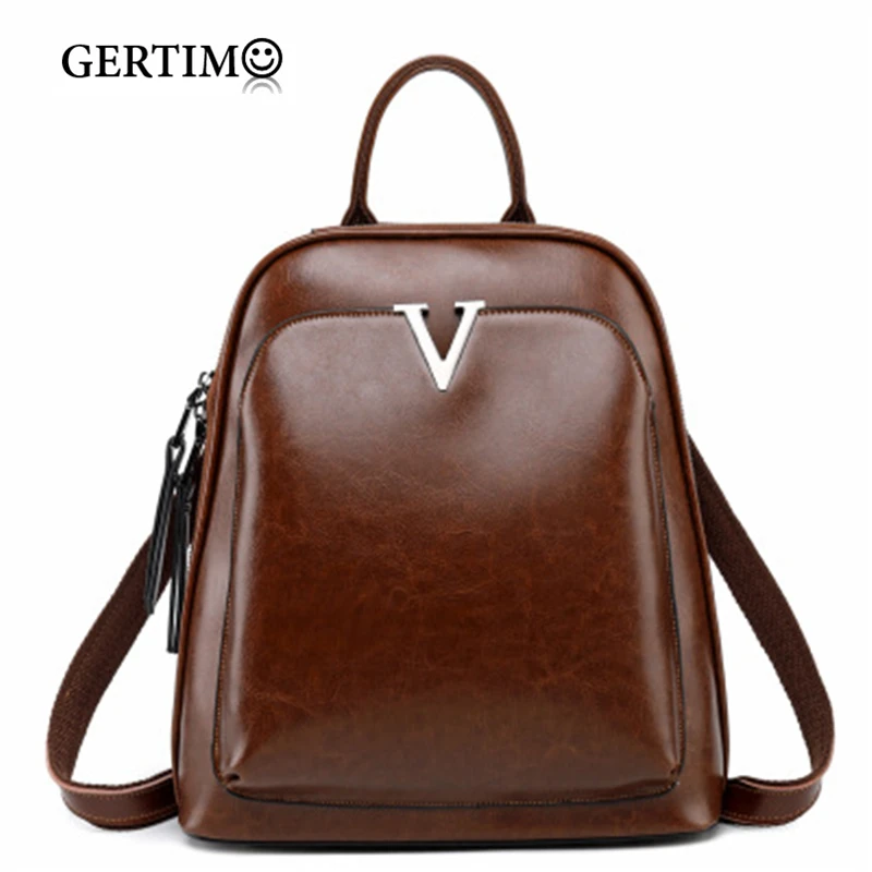 

A fashionable Genuine Leather Backpack for Women Backpack Bags Schoolbags for Girls Backpack Backpack Lady Black;rugzakken dames