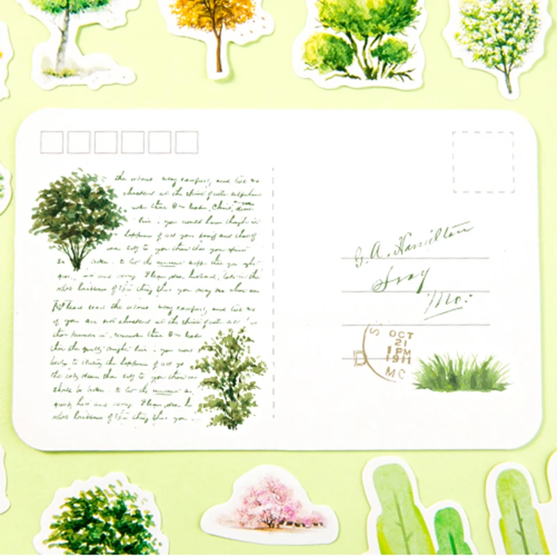 46 шт./лот винтажные лесные растения Мини бумажные наклейки декоративные сделай