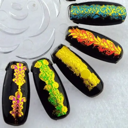 7 неоновых цветов высокое качество 3D наклейки для дизайна ногтей украшения