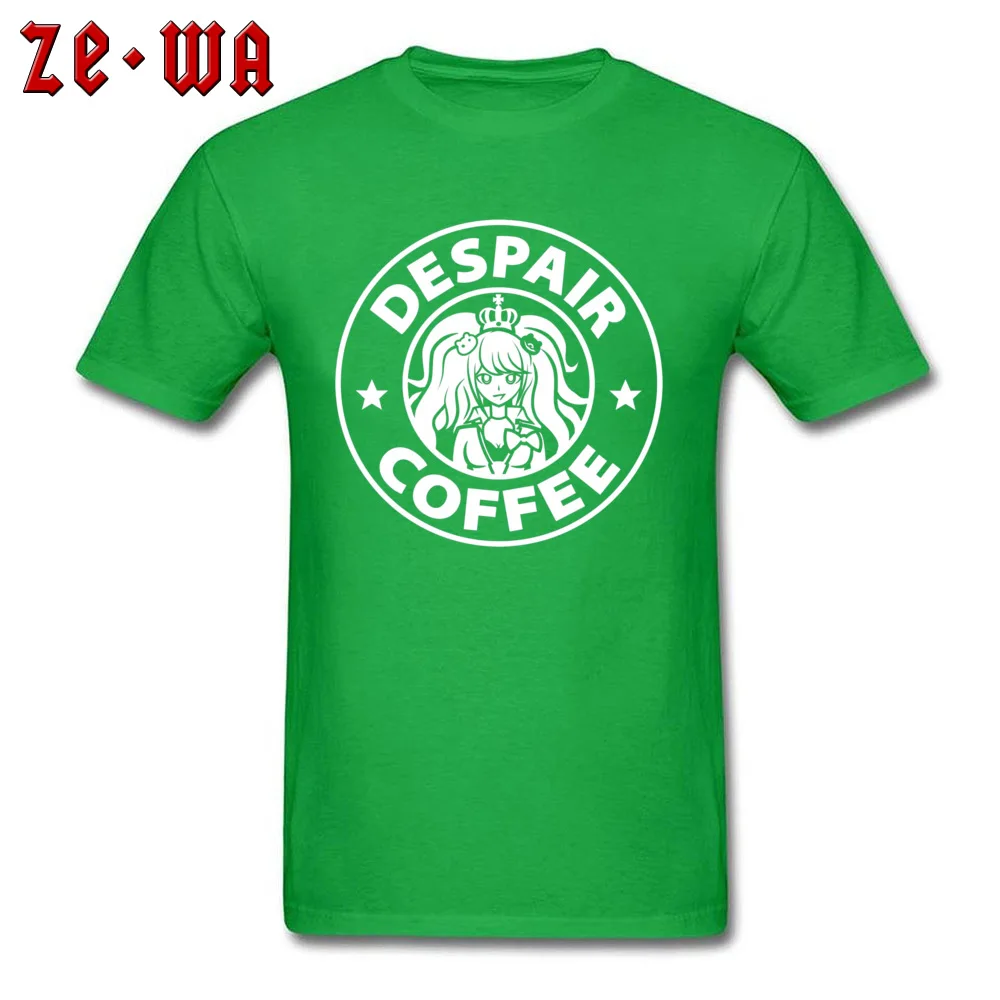 Аниме футболка Мужская футболка Despair coffee Danganronpa Zero Топы И Футболки черные белые хлопковые футболки японские комиксы ужасов - Цвет: Green