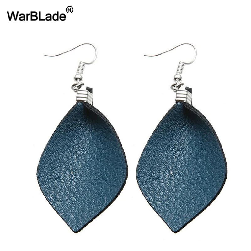 WarBLade кожаная капля серьги для женщин винтажные Длинные Серьги Подвески ручной