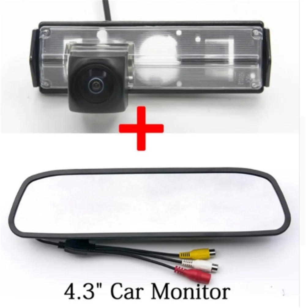 Camera with Monitor 1080P MCCD рыбий глаз камера заднего вида парковочная Автомобильная камера заднего вида для mitsubishi pajero Sport Grandis автомобильная камера - Название цвета: Camera with Monitor
