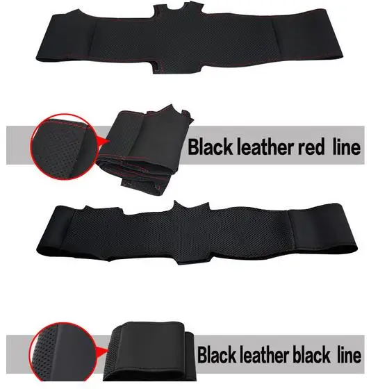 Черный кожаный ручной работы рулевого колеса автомобиля крышки для Volkswagen Golf 4 Passat
