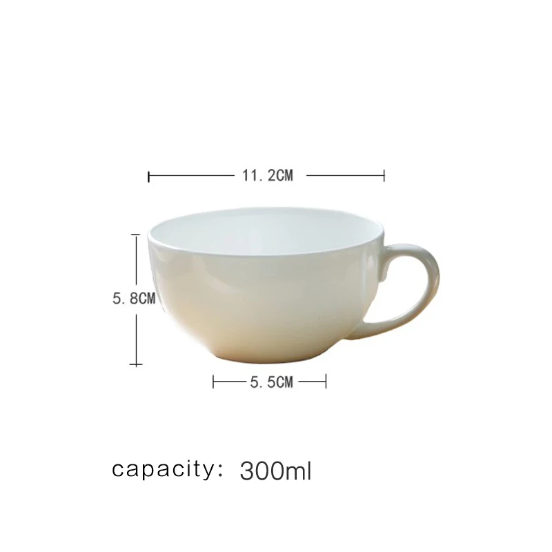 

Large handle cup cup teacup ceramic mug mug creative breakfast oatmeal cup spoon can be equipped