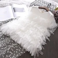 Белый Новое летнее модное платье с фатиновой юбкой для девочек, цельнокроеное платье, два цвета - Цвет: Белый