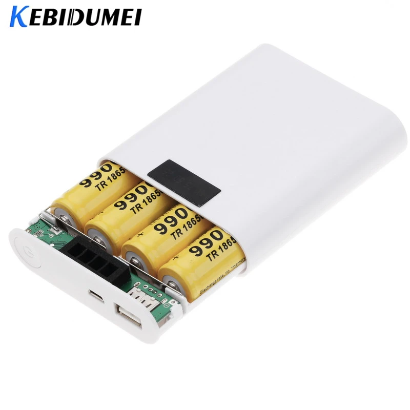 Чехол Kebidumei USB 4X 18650 для внешнего аккумулятора комплект со светодиодным дисплеем