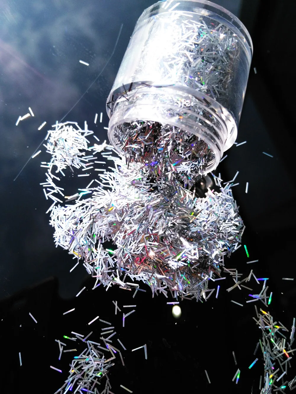 LB00100 1 коробка 0 2*3 мм Размер Серебряный голографический блеск Оловянная полоска