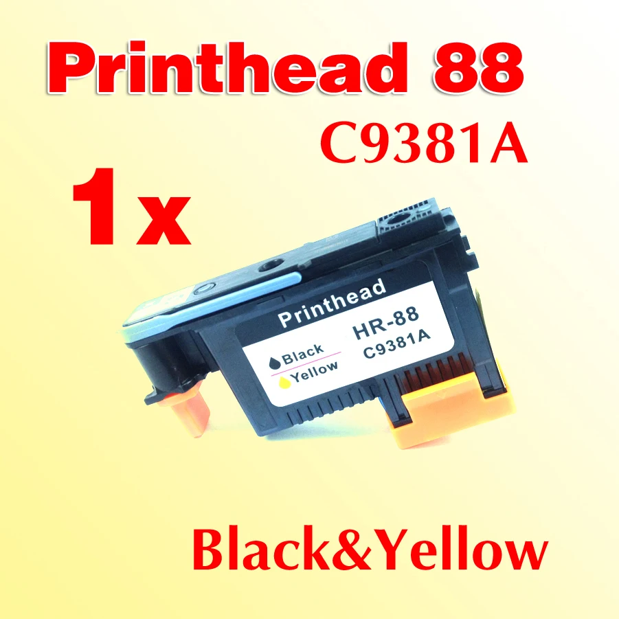 1х черная Желтая печатающая головка C9381A совместима с 88 L7580 7590 K5400 K550 K8600 |