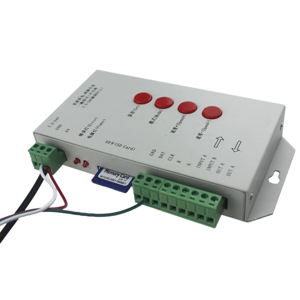 LED T1000S 128 sd карты пикселей RGB полноцветный контроллер DC 5 в 24 В для WS2801 WS2811 WS2812B LPD6803