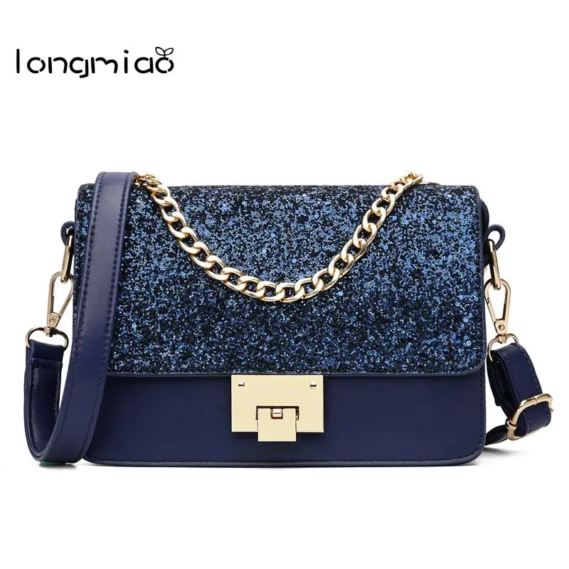 Longmiao Женская Блестящая элегантная вечерняя сумка через плечо клатч для невесты