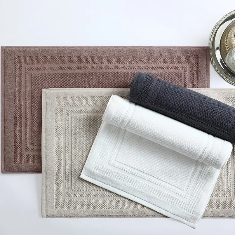 Современный однотонный коврик для ванной комнаты из 100% хлопка нескользящий душа