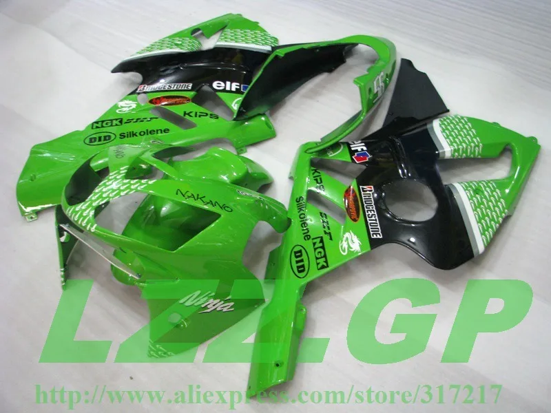 100% новый цвета: зеленый черный обтекатель комплект для KAWASAKI Ninja ZX-12R 02-05 ZX 12R 02 03 04 05