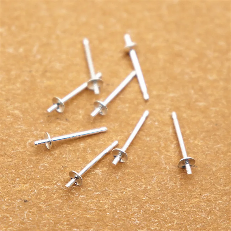 

Free Jewelry Findings 500PCS Bulk 925 Sterling Silver Ear Pin Pairs Stud Earrings 925 BACK STOPPERS Post Handmade FY-01+02