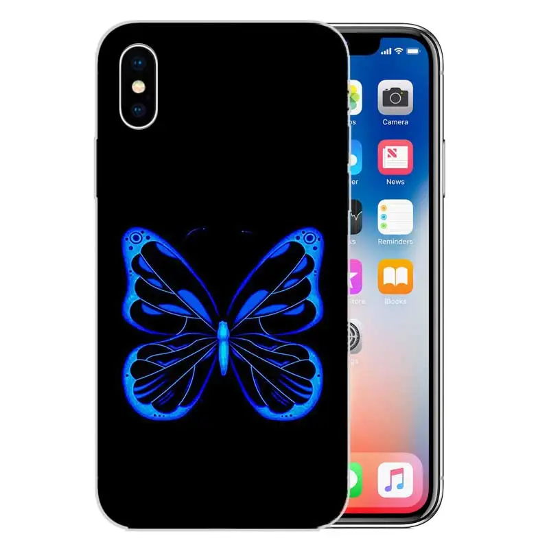 Силиконовый чехол с рисунком бабочки для Apple iPhone 6 6S 7 8 Plus X 10 XS MAX XR 5 5S SE |