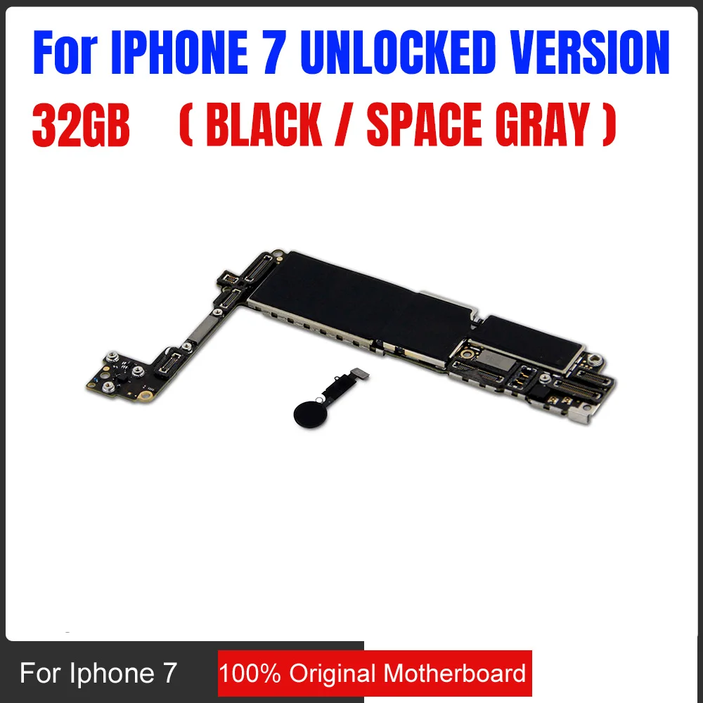 32 Гб оригинальная разблокированная материнская плата для iphone 7 без/с сенсорным ID, для iphone 7 4,7 материнская плата с чипами icloud удалить