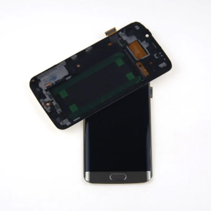 s6 edge gold frame Супер AMOLED lcd для samsung GALAXY S6 G920 G920F S6 Edge G925 G925F ЖК-монитор Сенсорный экран дигитайзер комплект с ожогами - Цвет: s6 edge gold frame