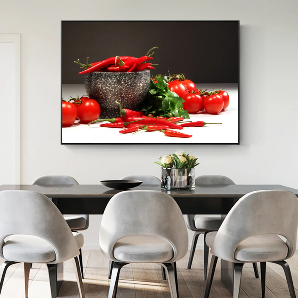 

Tomatoes And Peppers Wall Art Canvas Prints Realist Kitchen Wall Posters And Prints Modular Pictures For Kitchen Room Cuadros