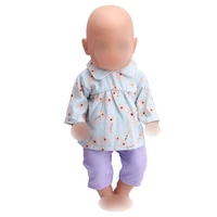 doll clothes spring suit light green blouse purple pants suit fit 43 cm baby doll and 18 inch girl dolls f3