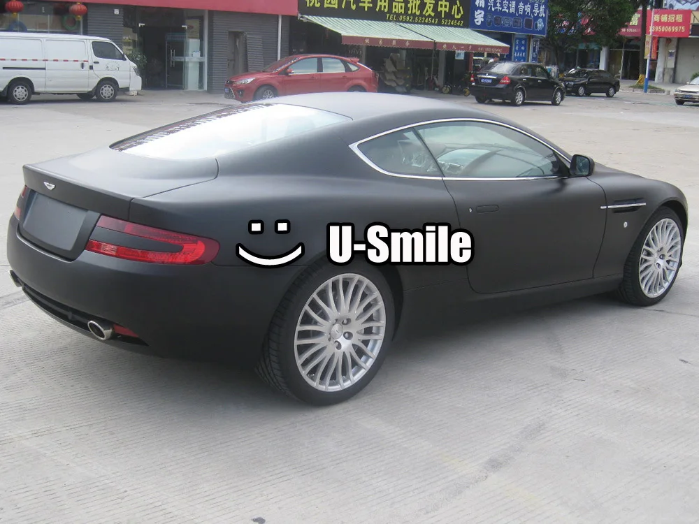 Черная атласная виниловая пленка черная Виниловая без воздуха для автомобиля