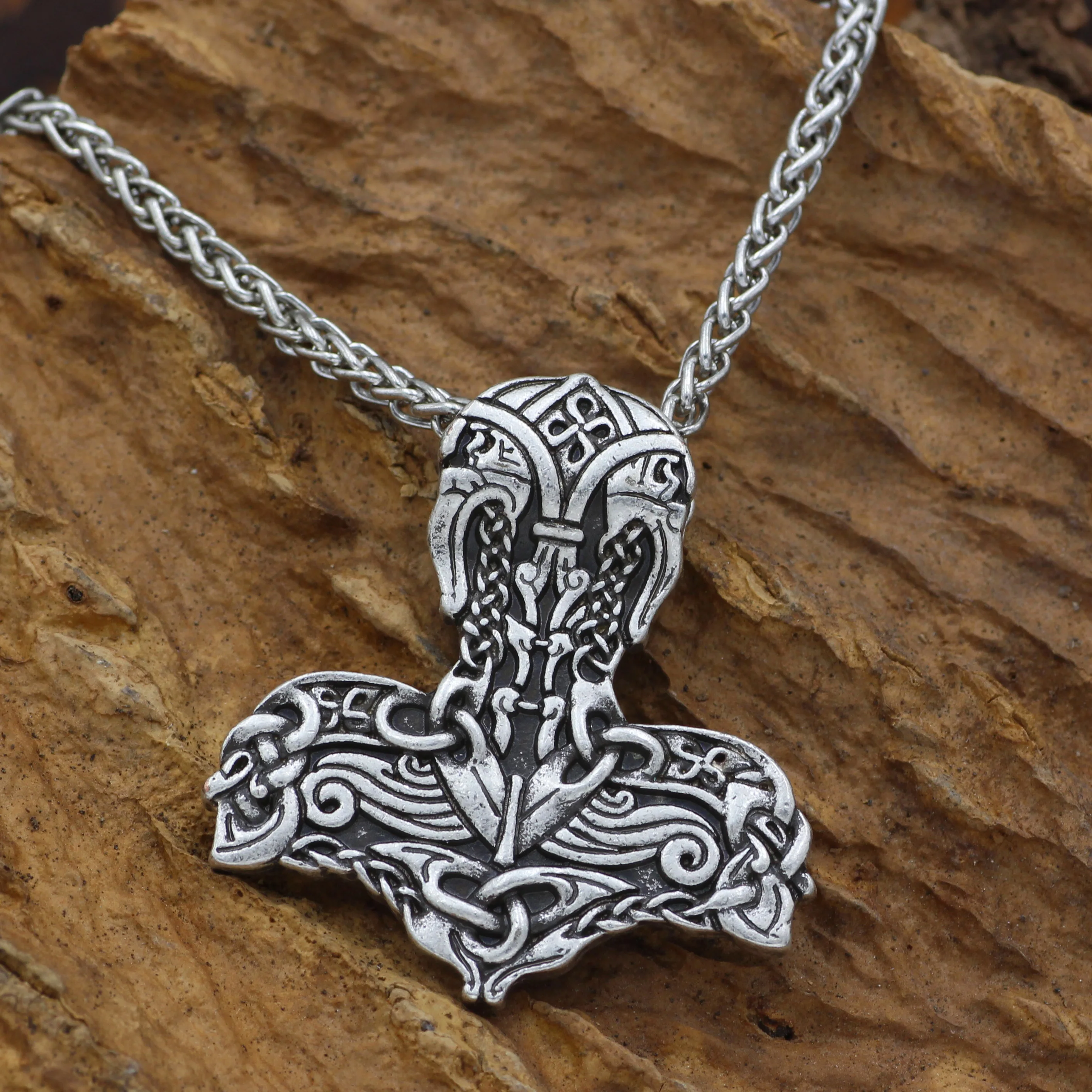 Мужское ожерелье с подвеской viking thor odin face wolf Hammer Of Молот Тора мьельнир