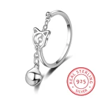 Женское серебряное кольцо с колокольчиком Цзин, Открытое кольцо из серебра 2019 пробы, бижутерия, кольцо на палец для вечеринки, подарок на день рождения, 925