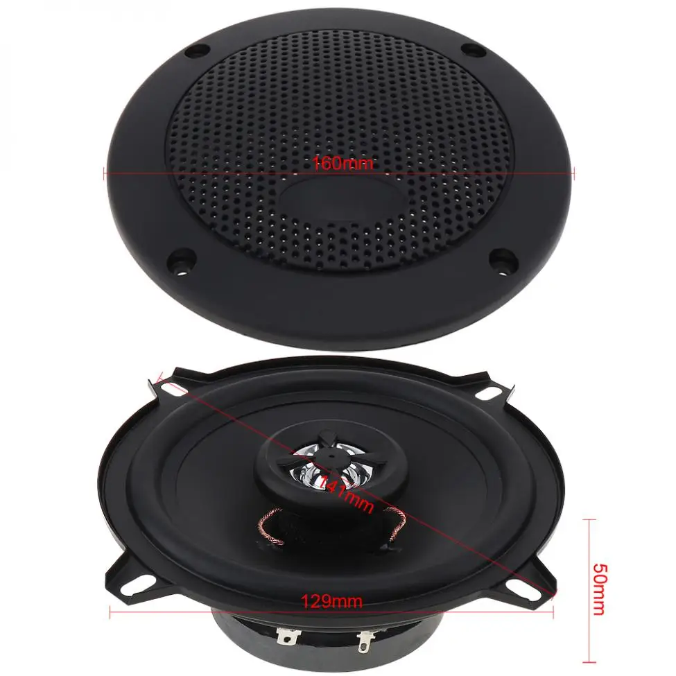 2 шт 5 дюймов 90 Вт автомобильный HiFi коаксиальный громкий динамик 129x129 мм Автомобильная дверь авто аудио Музыка Стерео полный диапазон частоты динамик s