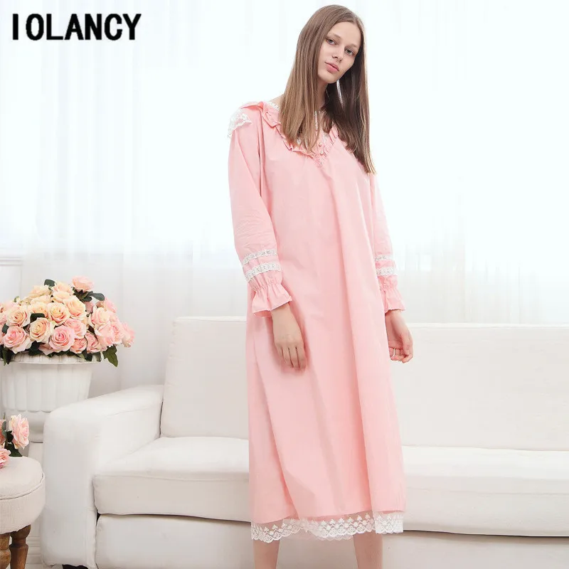 Одежда для беременных Дворцовая Ночная рубашка в стиле ретро с длинным рукавом