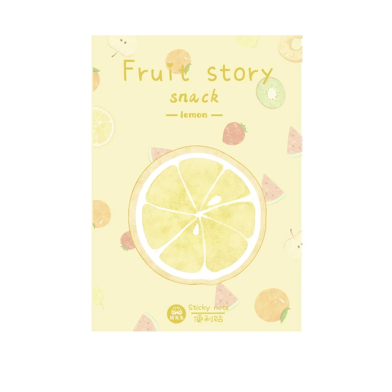 Lemon Mr paper, 30 шт./лот, 6 видов конструкций, Kawaii, вкусные фрукты, блокноты для заметок, липкие заметки, блокнот, дневник, креативный, самоклеющиеся блокноты для заметок - Цвет: Lemon