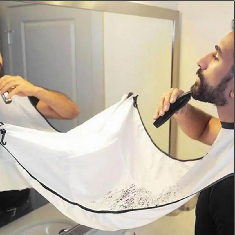 

wholesale beard apron shaving apron cloth bib for whiskers trimming as male facial hair hairline shaping cleaning accessory