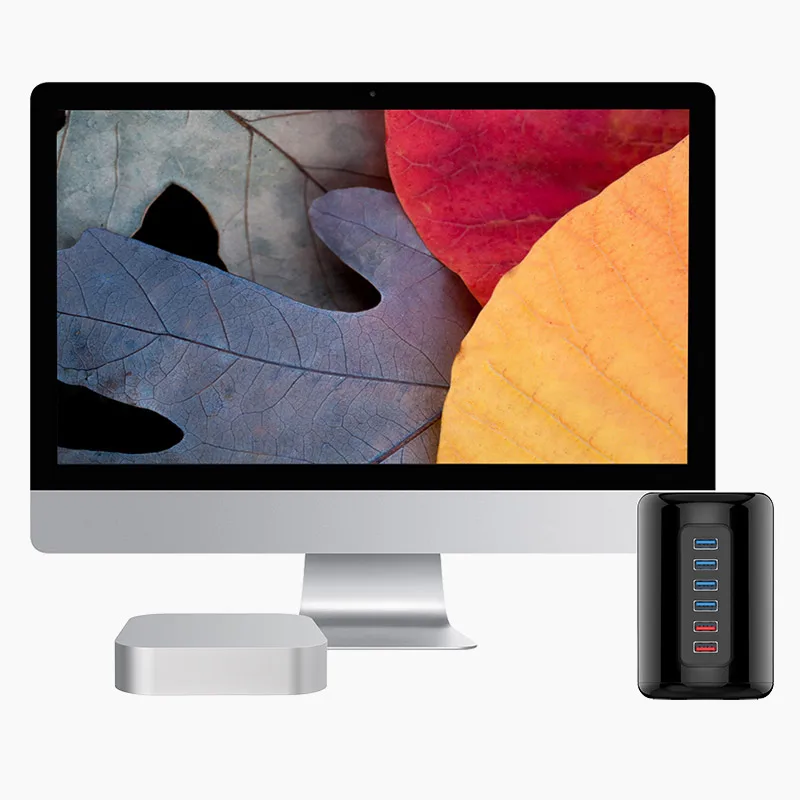 4-портовый USB3.0 цилиндрический разветвитель с кабелем для передачи данных и 2