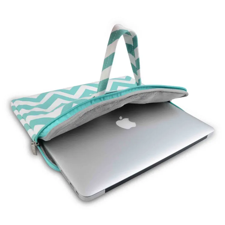 light Green wave Canvas Laptop Sleeve Case for macbook air 13 pro retina 13 pro 13 laptop handBag for 13.3inch Tablet computer