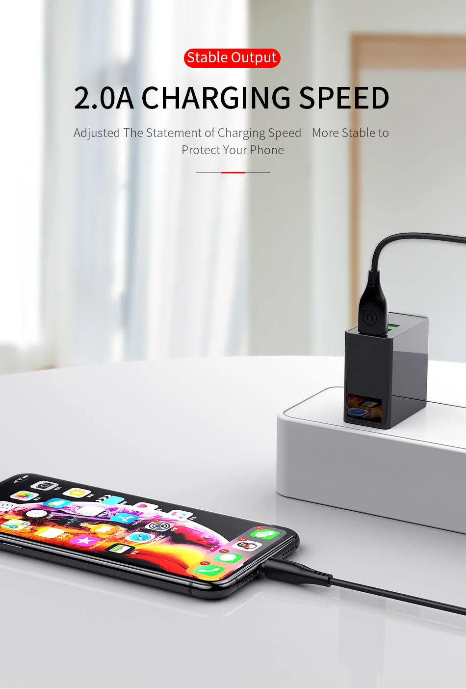 USAMS Дата USB кабель для iPhone кабель 25 см 1 м 2 м провод для зарядки телефона для iPhone 6 6s 5S 5 se 7 8 XS XR XS MAX X 10 Шнур адаптер