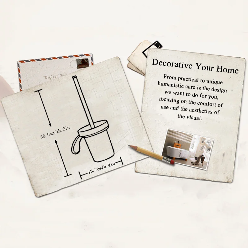 

Ceramic Cup Toilet Brush Holder Sets Brass Durable WC Brush Holders Chrome Creative Brushes Holder for Hotel Bathroom Hardware