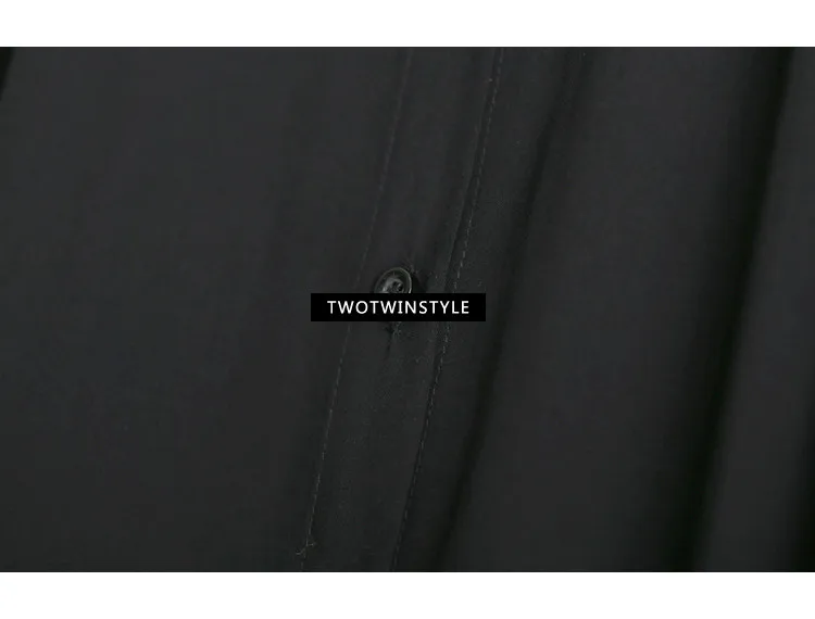 TWOTWINSTYLE Повседневное миди летнее платье Для женщин рубашка платья Женский Топ Блузка с длинными рукавами белого и черного цвета новинки в Корейском стиле больших размеров