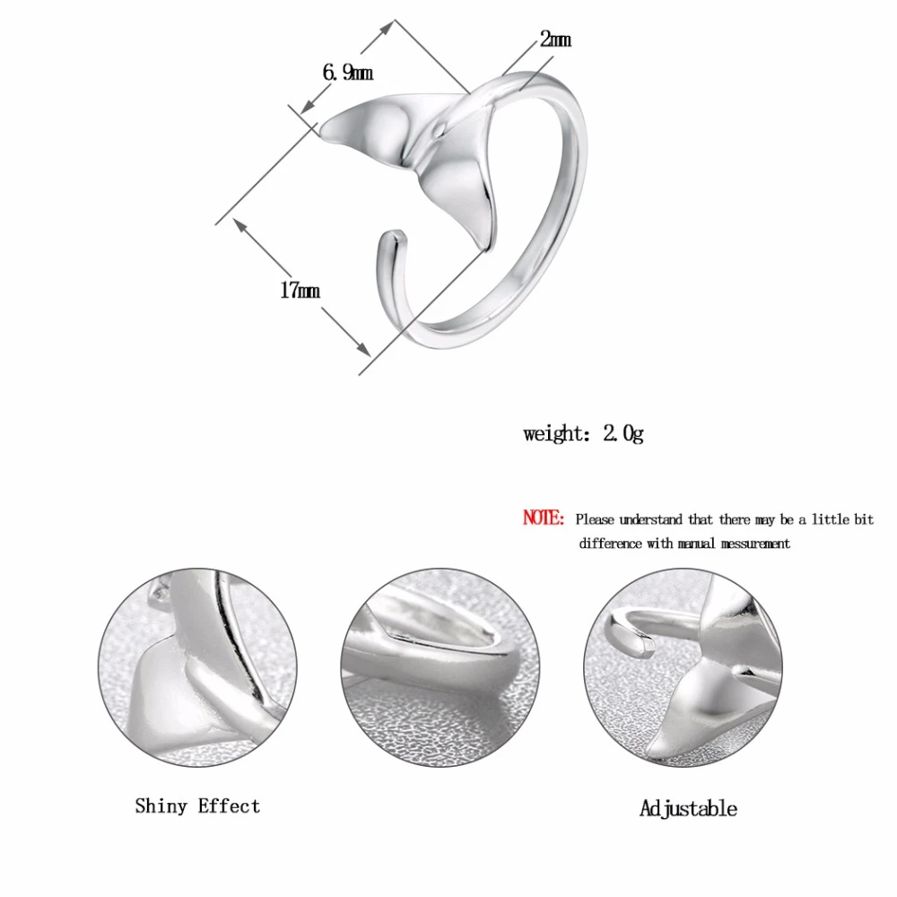 Cxwind модные открытые кольца с Китом и хвостом очаровательные ювелирные