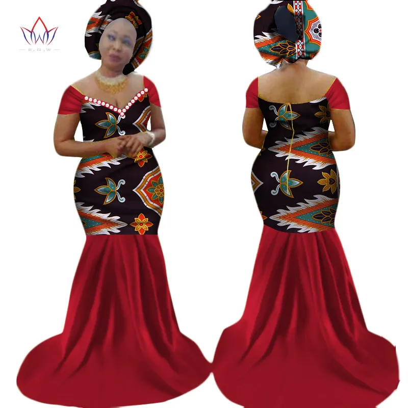 2019 модные платья для женщин Dashiki Лоскутная одежда в африканском стиле с жемчугом