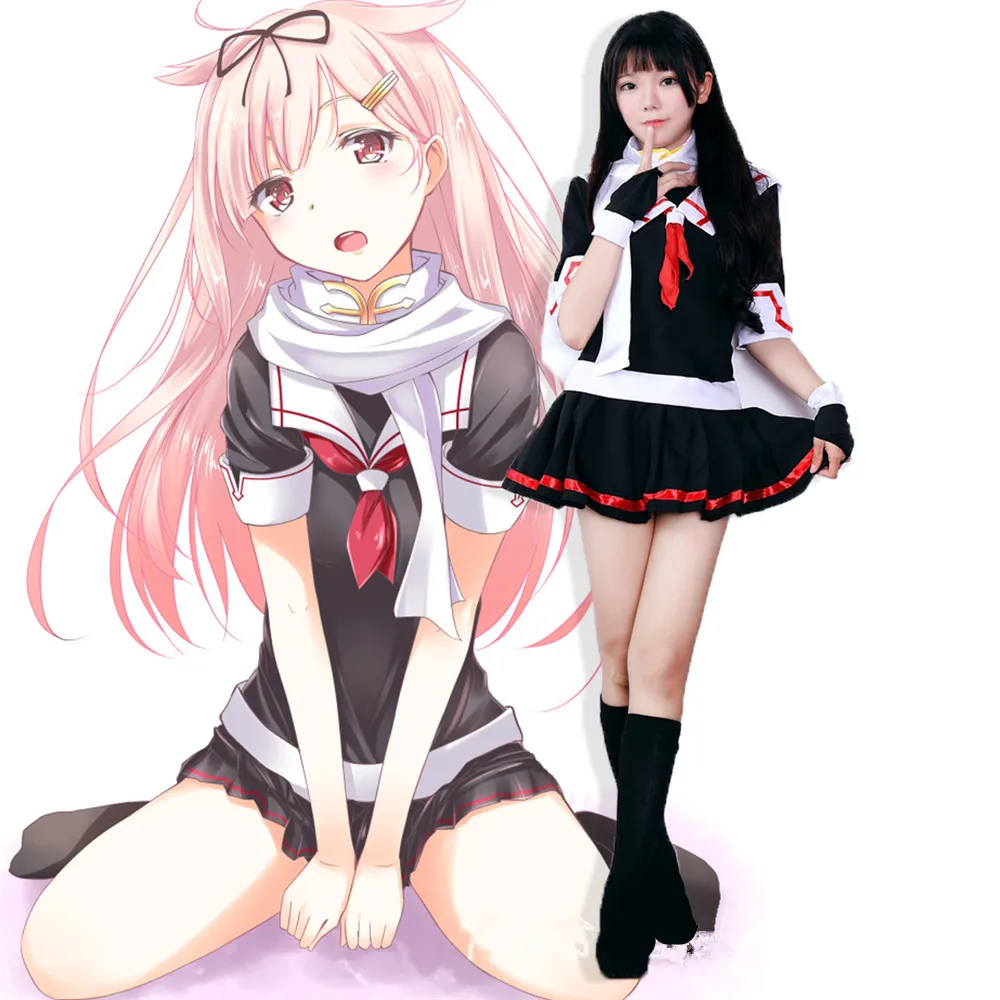 Япония Kantai коллекция Shimakaze косплей девушка Униформа полный комплект Женский