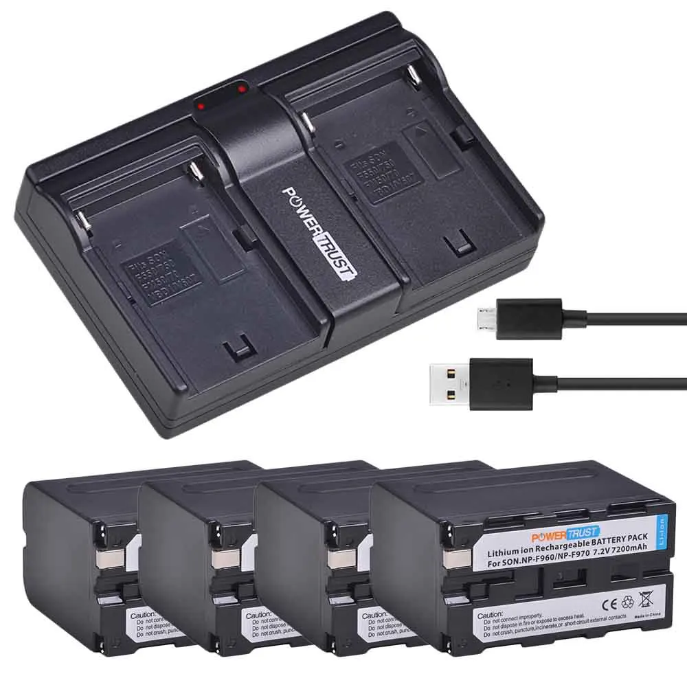 Зеленый 2 шт. 7200 мА/ч, NP-F970 NP-F960 NP F960 NPF970 F960 Батарея+ Dual USB Зарядное устройство для sony F930 F950 F770 F570 F970 CCD-RV100 HVR-V1J - Цвет: Зеленый