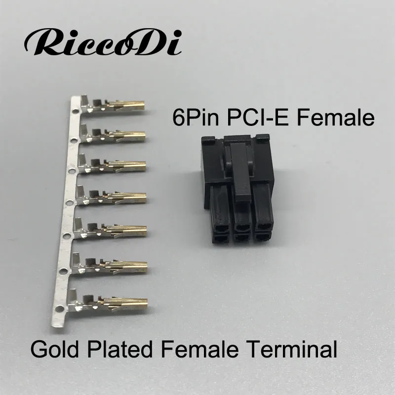 2017 прибыл 6 контактный гнездовой разъем PCI E с позолоченным наконечником шт.