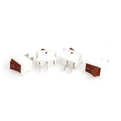 4 шт. 6A 250VAC 10A 125VAC I/O SPST ВКЛ ВЫКЛ кнопка в Кулисный Переключатель белый|Выключатели|