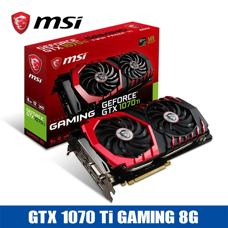 Шахтер горнодобывающей msi gtx1070Ti Топ видеокарта красный дракон 1607/1683 мГц 8 г 256bit PCI E