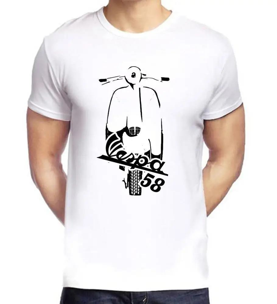 Мужская модная Винтажная футболка с логотипом Vespa 58 1958 новая брендовая Быстрая