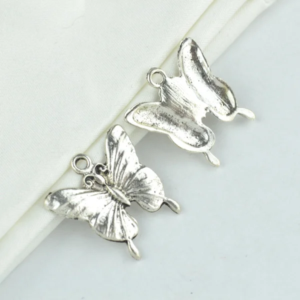15 шт. Металл Бабочка Шарм старинные тибетские серебряные кулоны Ювелирные