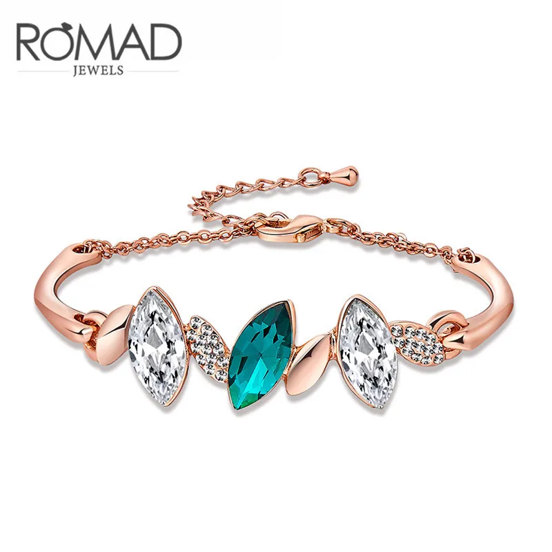 Hot hot salesLovely crystal bracele rose gold individuality gem bracelet green Cubic Zirconia the wedding gift | Украшения и