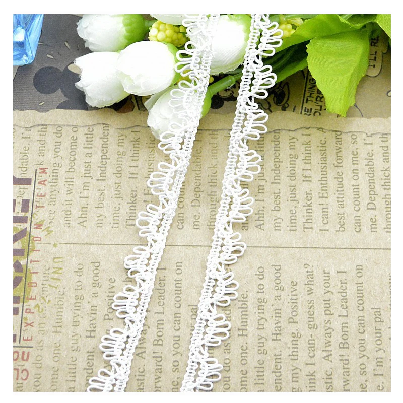 Кружевная тесьма для шитья недорогая белая нить